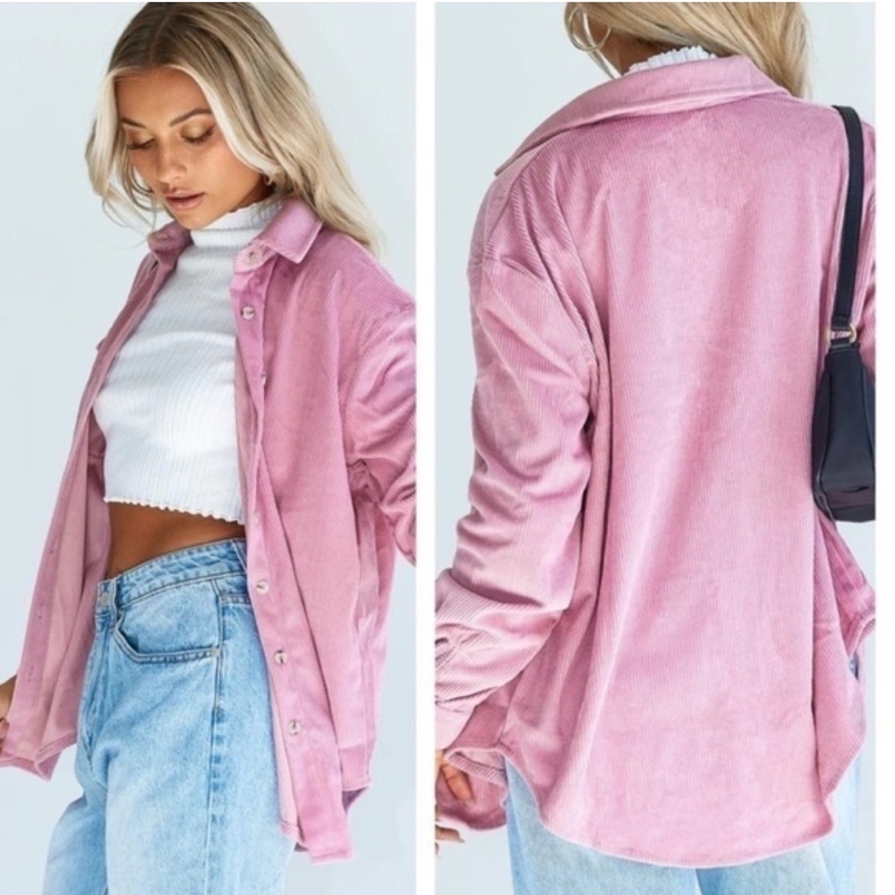 Princess Polly Pink Corduroy Shirt/Button Up